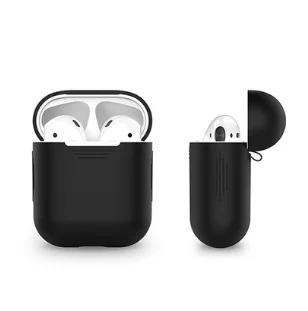 1 шт. ТПУ силиконовый чехол для Bluetooth беспроводные наушники для Airpods кожаные аксессуары для Apple Airpods зарядная коробка Dropship - Цвет: Черный