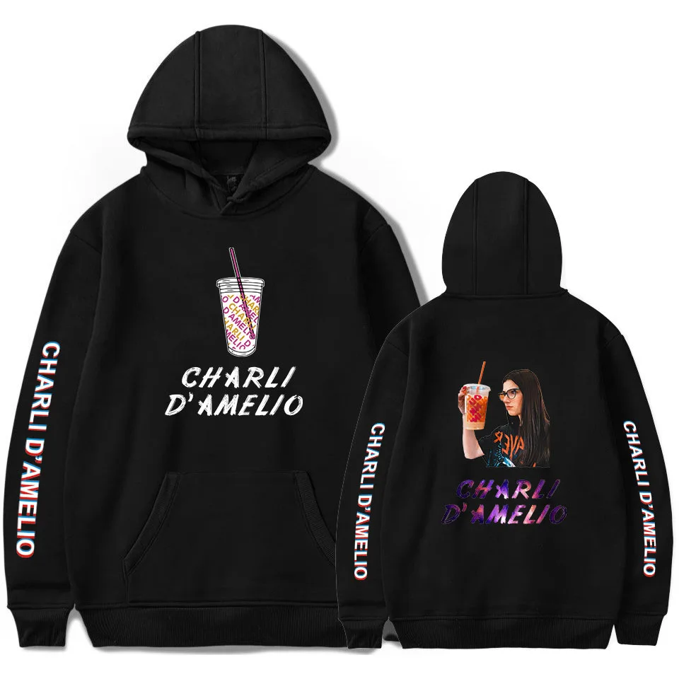 Новинка толстовки Charli Damelio для женщин свитшоты осенне-зимние с капюшоном