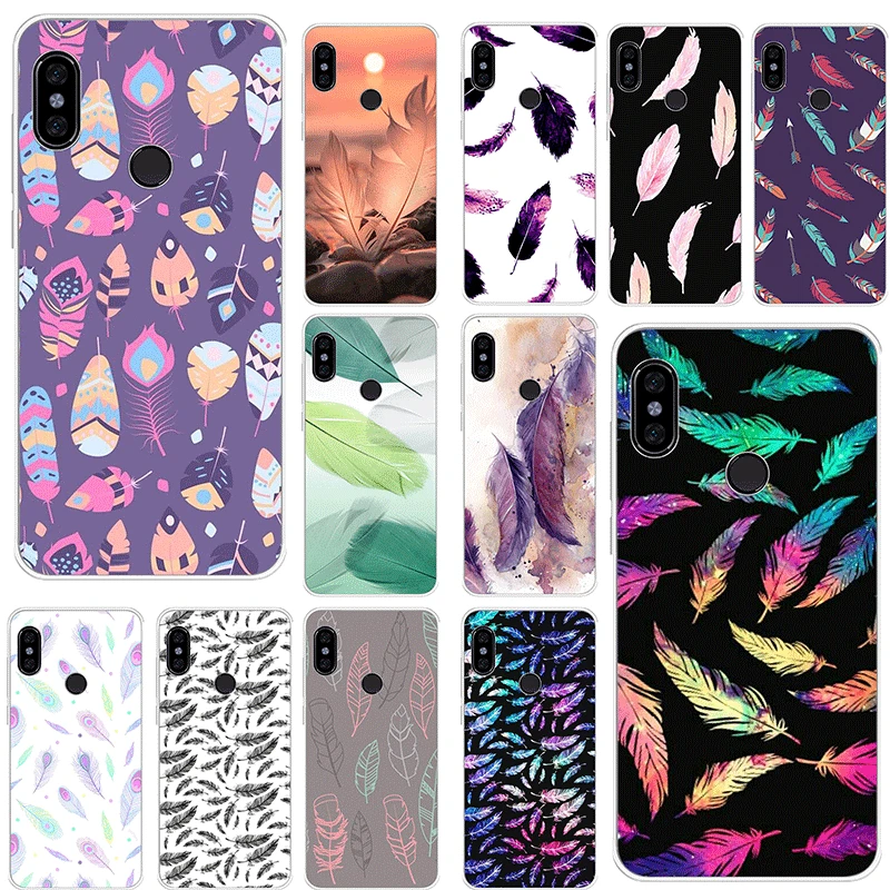 Mobile Phone Case For Xiaomi Redmi Note 4 4X 3 5 6 7 Pro 5A Hard Cover Feather Beautiful | Мобильные телефоны и