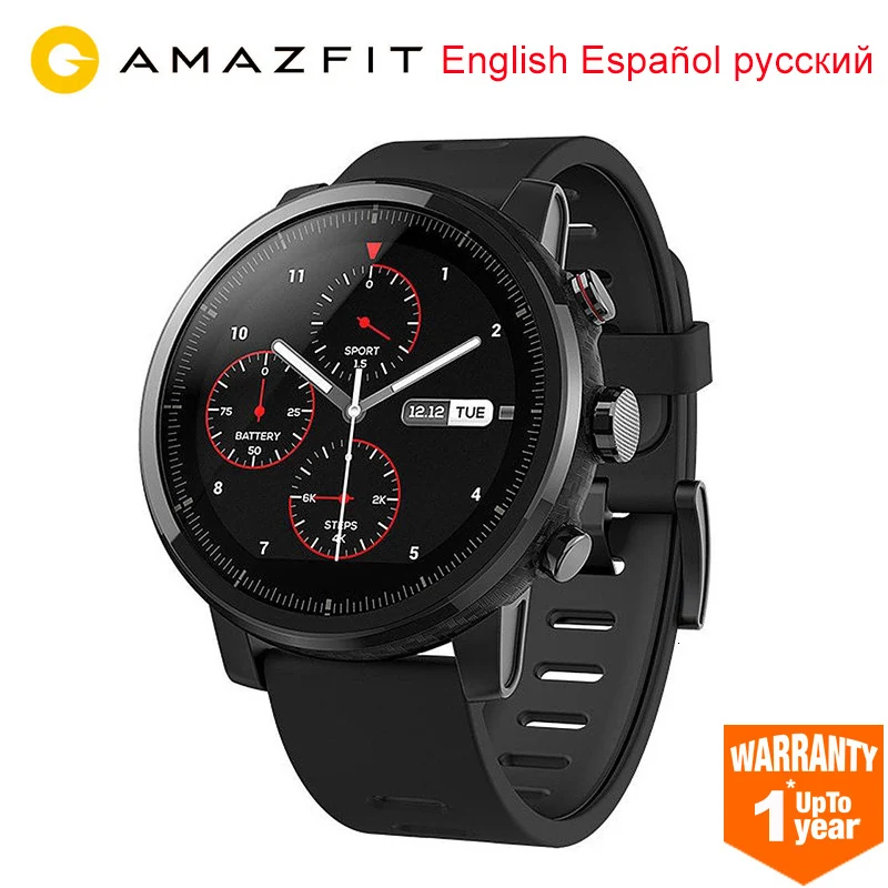 

New Xiaomi Huami Amazfit Stratos Smart Sports Watch 2 Gps 5atm 2.5d Screen Gps Swimming Smartwatch For Strava Ios Global Version