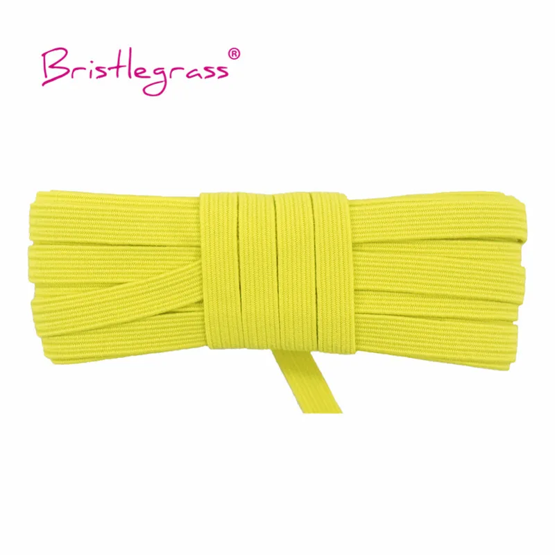Bristlegrass Glitter Elastic Cord – 6mm Flat Skinny Band for DIY Sewing & Craft Projects
