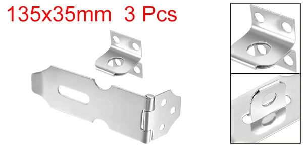 5.3 Inch-3pcs Uxcell 1/2/3/4/5/10/16 шт. Hasp штапельного защелку 100/109/124/135 мм Длина Нержавеющая сталь мебель шкаф для кухонных шкафов - Цвет: 5.3 Inch-3pcs