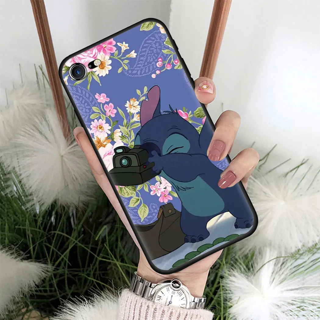 Мягкий силиконовый чехол для iPhone 11 Pro Max XS XR X SE 5 5s 7 8 6 6s Plus черный телефона Лило