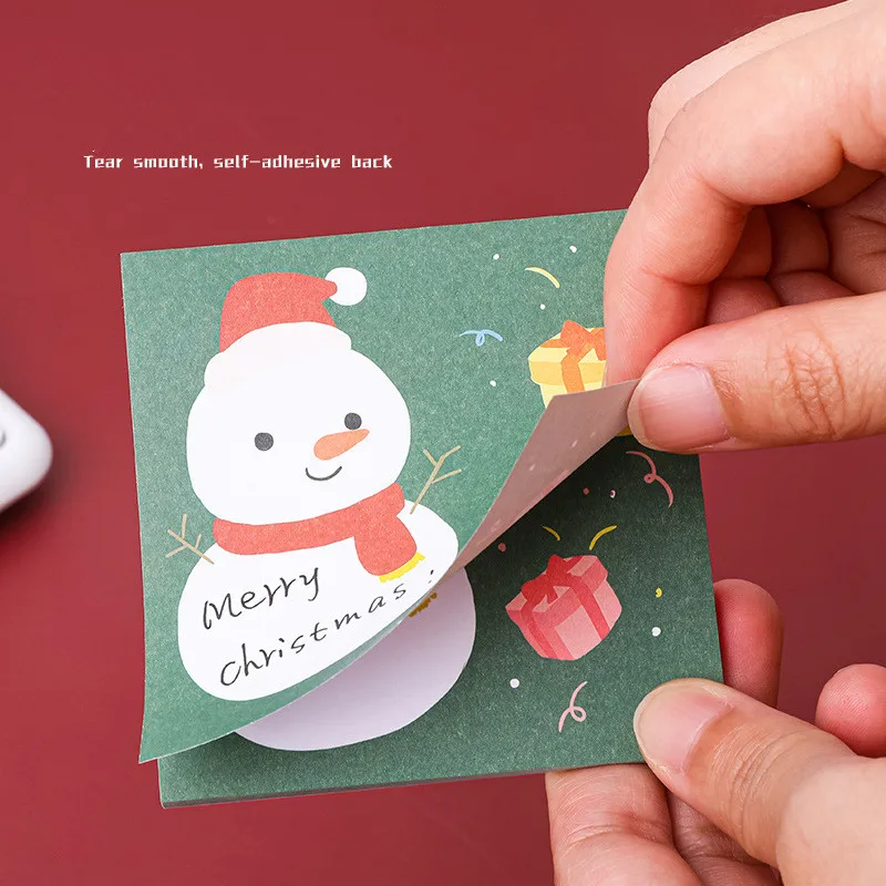 

Christmas Sticky Notes Memo Pad Cartoons Message Paper Notebook Planner Book Office Stationery Portable Posts 50 Pages
