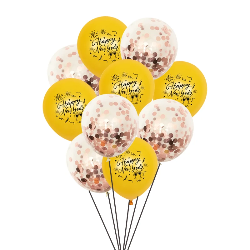E Foil Balloon Happy New Year Banner Star Round Balloon Home Party Confetti Latex Balloons Decoration New Year Decor Supplies - Цвет: E