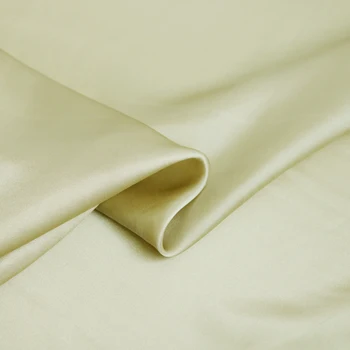 

100cm*138cm Beige Gold Silk Charmeuse Fabric Soft Pure Natural Silk Satin Textile