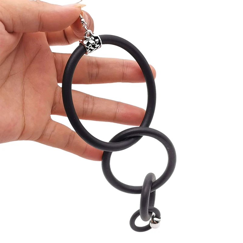 UKEBAY Minimalistische Doppelkreis-Ohrhänger, handgefertigter Boho-Schmuck aus Gummi, Party- und Alltagsaccessoire, trendige Modeaccessoires – Detail 7