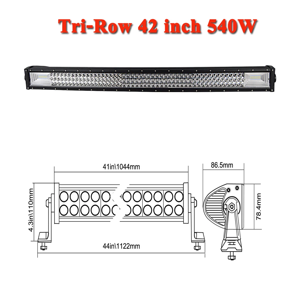 SKYWORLD 2" 32" 4" 52" дюймов прямой внедорожный светодиодный фонарь 7D трехрядная противотуманная фара для 4x4 4WD грузовик автомобиль ATV Трактор 12 В 24 В