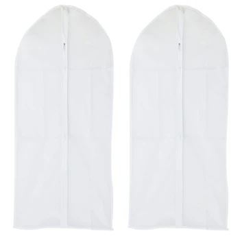 

2 Pcs Dust Proof Clothes/Suit/Garment/Dress Cover Bag Clear (90X60Cm & 45X70Cm)