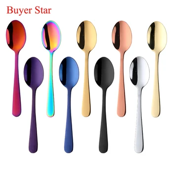

1lot/4pcs Small Coffee Spoon 18/8 (304)Stainless Steel Tableware Cutlery Mini Silver Spoon kitchen coffee scoop Metal spoon