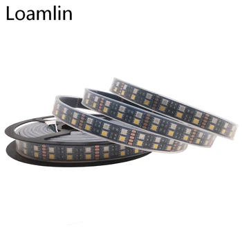 

5050 Double Row RGB LED Strip Waterproof 5m 120LEDs/m Black White PCB RGBW RGBWW LED Light DC 12V 24V IP30/IP67