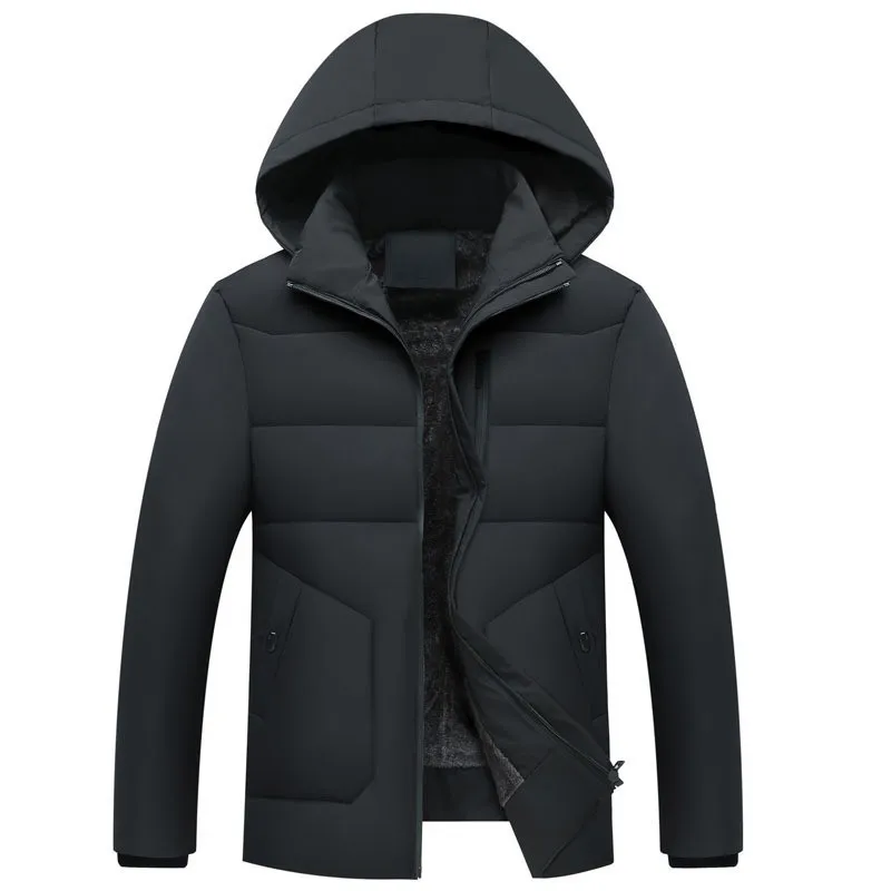Men s Winter Jackets Thick Hooded Parka Casual Padded Coats Male Jacket Dad s Christmas Clothing 1