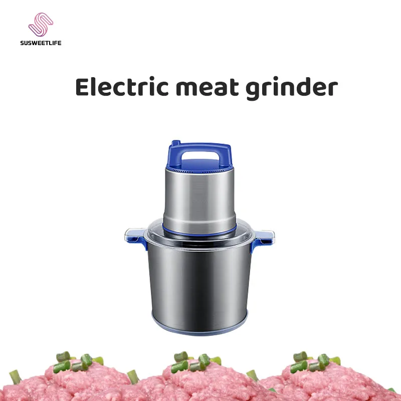 10L Commercial Meat Grinder 1200W High-power Minced Meat Blender Home Electric Stainless Steel Pepper Garlic Crusher Device 2