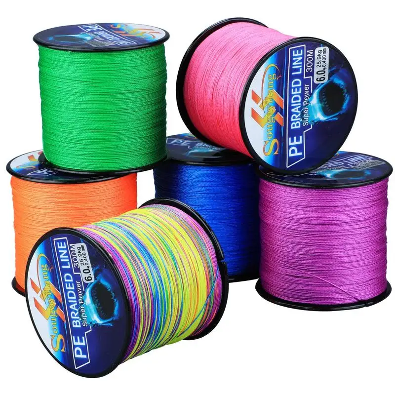 Sougayilang 300 м 4 нити плетеная леска 0 6 8 # PE 3 32 кг многонитевая гладкая Pesca|Рыболовные