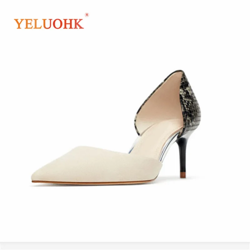Женские черные кожаные туфли на тонком каблуке пикантные женские лодочки zapatos de