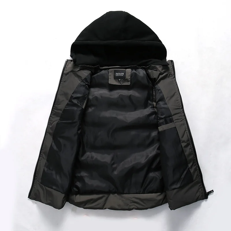 Men's Vest Jacket Winter Waterproof Warm Sleeveless Men Jacket Fashion Hooded Casual Vest Men Autumn Thicken Waistcoat 2