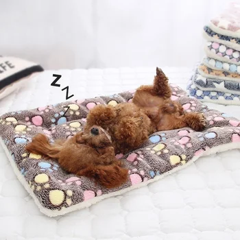 

Dog Beds Mat Cute Pet Soft Thick Flannel Blanket Sleeping Cushion Anti-Slip Home Pet Little Bed Pet Blanket Dog Mat