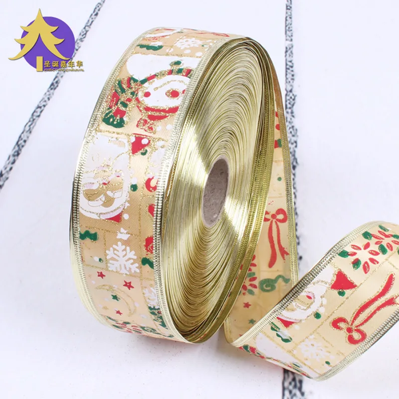 

5cm * 2m Christmas Snowman Ribbon Ribbon Ribbon Christmas Tree Pendant Christmas Decoration NewYear 2022 Christmas Craft