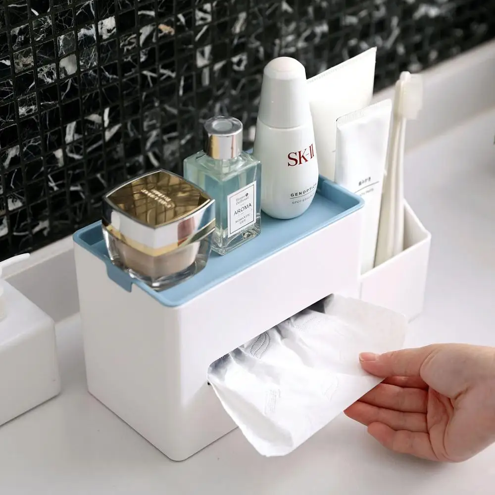 

Desktop Tissue Box Remote Control Cosmetic Storage Box Living Room Coffee Table Plastic Wet Wipe Case