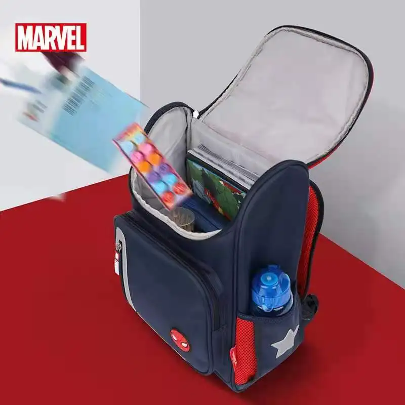 Genuine Disney New School Bags for Boys Primary Student Shoulder Orthopedic Backpack Spider Man Captain America Mochila Escolare