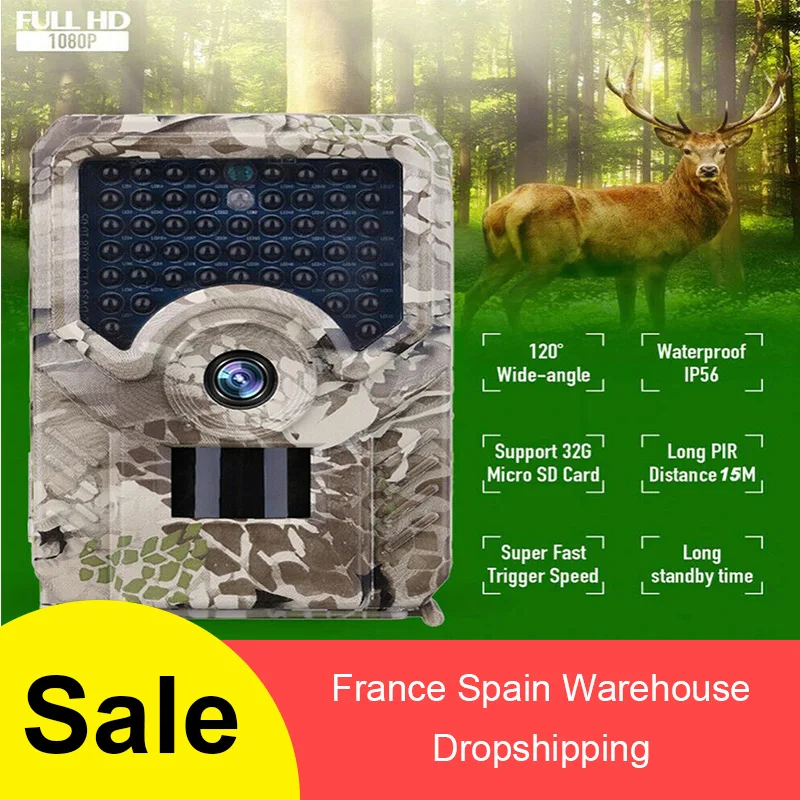 

PR200 Trail Camera 12MP 49pcs 940nm IR LED Hunting Camera IP56 Waterproof Wildlife Camera Night Vision photo traps scout