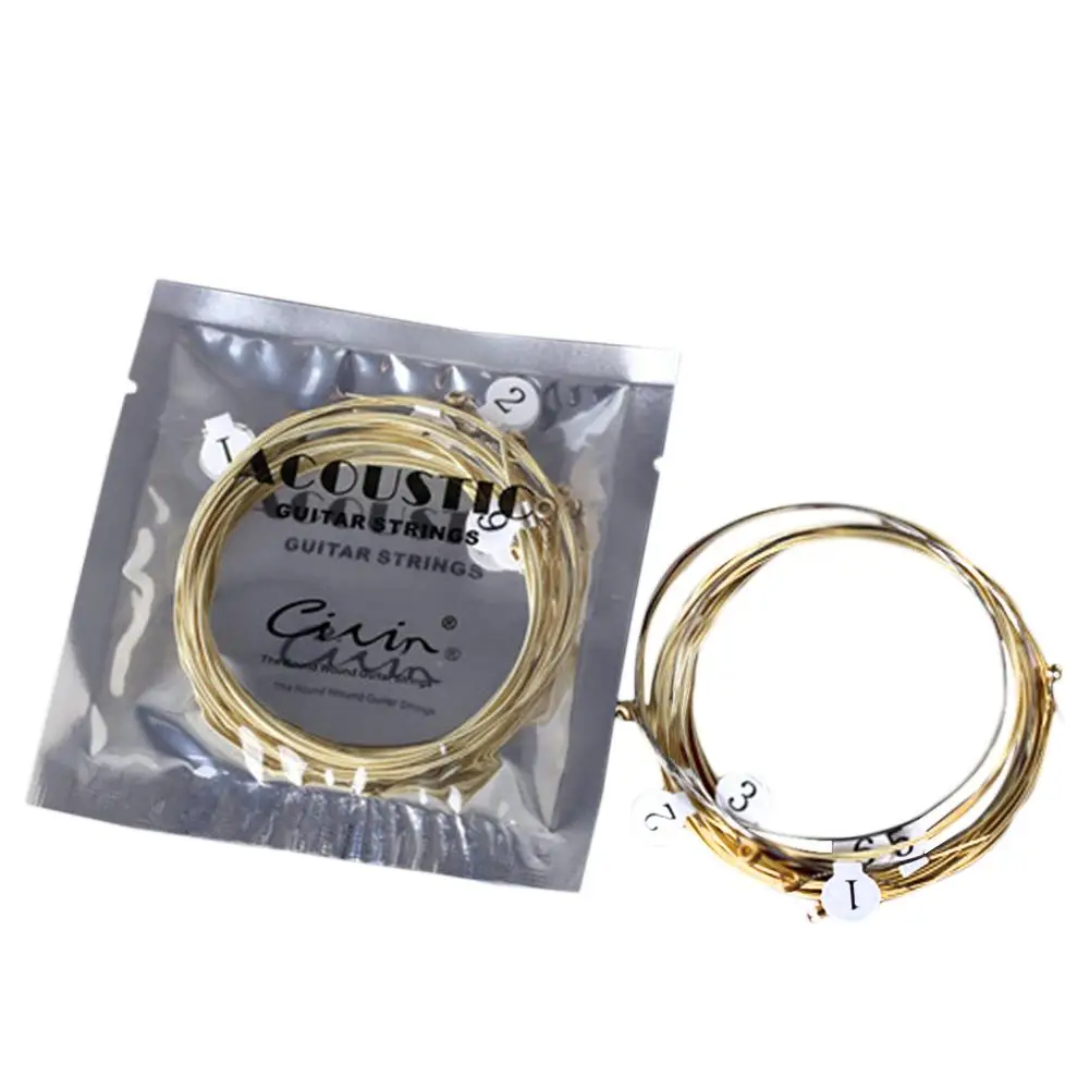 

6pcs/set Universal Acoustic Guitar String Brass Hexagonal Steel Core Strings For Musical Instruments Guitars Strings Guitar Part