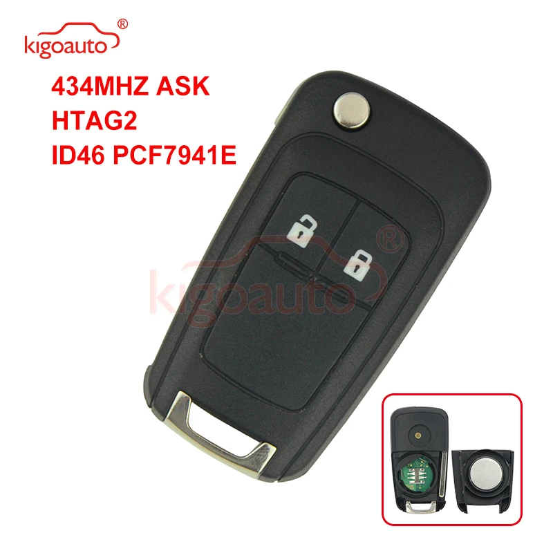 

Kigoauto Cruze Aveo Orlando Insignia Astra Car Remote Key 2button 434Mhz 13500226 For Chevrolet V2T 01060512