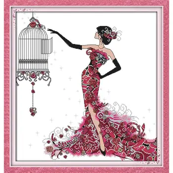 

Cage Of Grace DIY Kit Chinese Cross Stitch Patterns On Canvas Embroidery Needlework Sets Counting Patterns DMC 14CT Home Decor