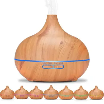 

7 Colors Light Wood Grain Electric Aroma Humidifier High Quality Essential Oil Diffuser Mini Mist Maker for Car Room Office