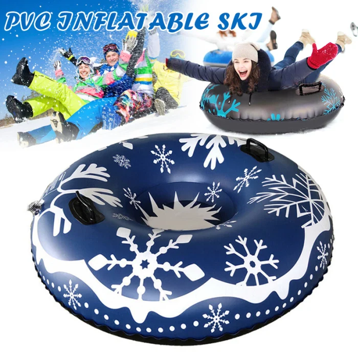 Snow Tube for Winter Fun Inflatable 47 Inch Heavy Duty Snow Sleds Skiing Supplies Snow Safety Protection Tool FDX99