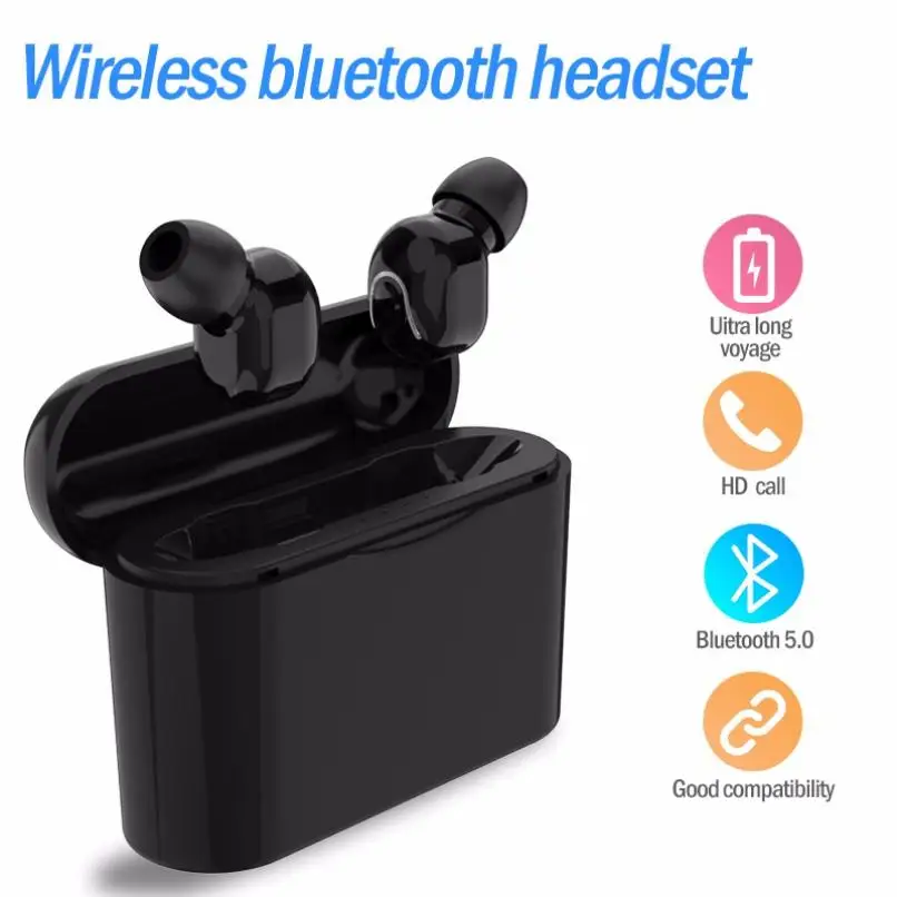 

Stereo Sound True Wireless Earphones Intelligent Noise Canceling Headphone One-click Control Portable Earbuds with Charging Case