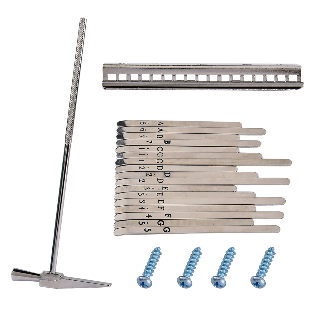 Durable Steel Keys W/ Tuning Hammer For 17-key Thumb Piano Hand Percussion