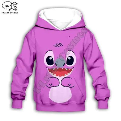 Детская одежда; толстовки с капюшоном в стиле аниме kawaii Lilo Stitch; толстовка для мальчиков с героями мультфильмов; модный стиль-4 - Цвет: Beige