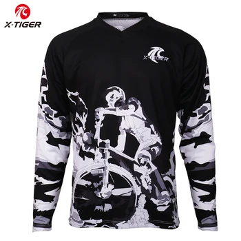 

X-Tiger Long Sleeve Anti-UV Downhill Jerseys Autumn MTB Bike Cycling Jerseys Breathable Downhill DH Shirt Motocross Racing Wear