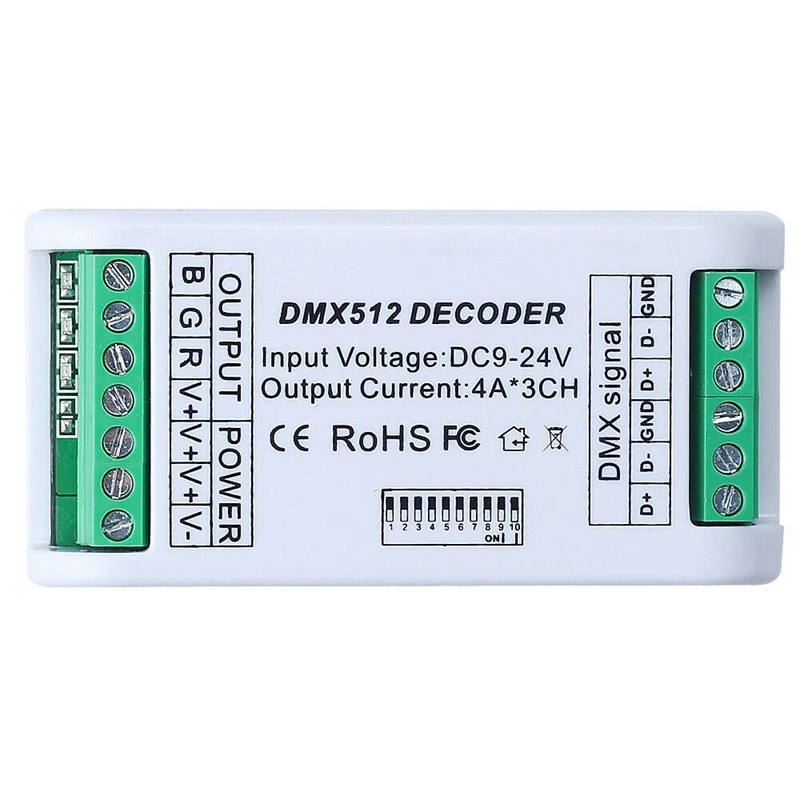 3CH DMX 512 светодиодный декодер контроллер диммер 9V 24V консоль USB для RGB