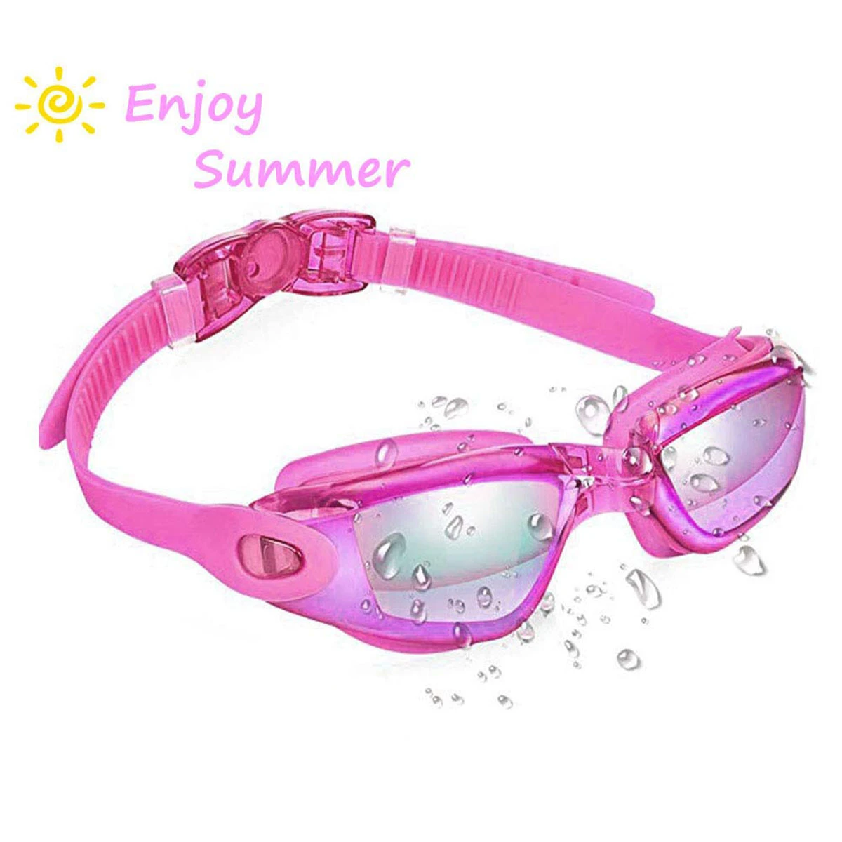 Swimming Goggles Antifog Antileakage Uv Protector Soft Silicone Nose Bridge Prescription Swim