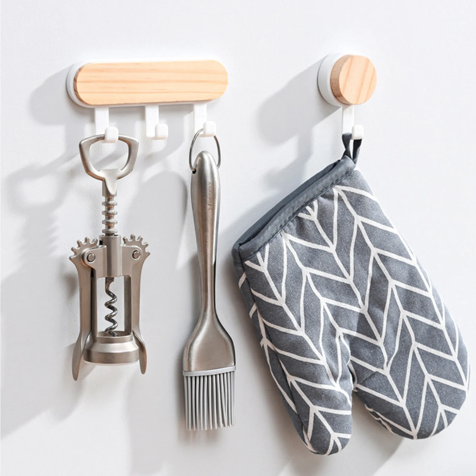 Hat Scarf Storage Organizer Wood Key Holder Strong Key Ring Rack Phone Hooks Clerk Housekeeper Decorative Wall Mounted Hangers wall mount hooks multi purpose hooks wall holder wall organizer hook