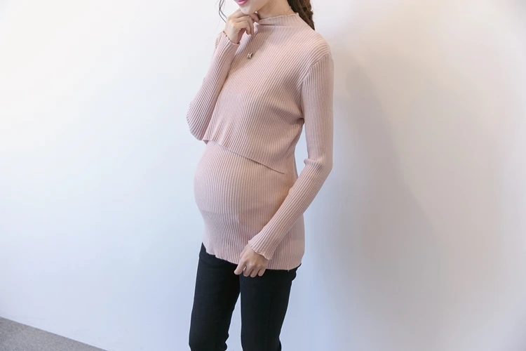 Набор для ухода за новорожденным Кофты для грудного вскармливания Осень Зима Материнство кормящих трикотажные свитера для беременных и кормящих женщин топы