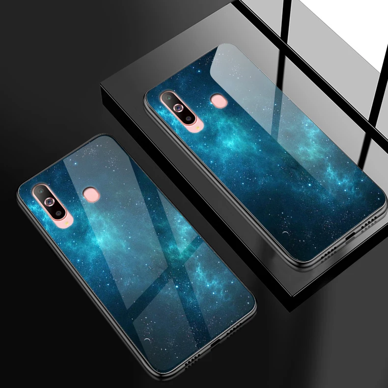 Заднее закаленное Стекло Крышка для samsung Galaxy A10 A30 A20 A40 A50 A6S A8S A70 A80 A90 чехол для телефона J4Plus M10 M20 M30 Note9 оболочки - Цвет: W190