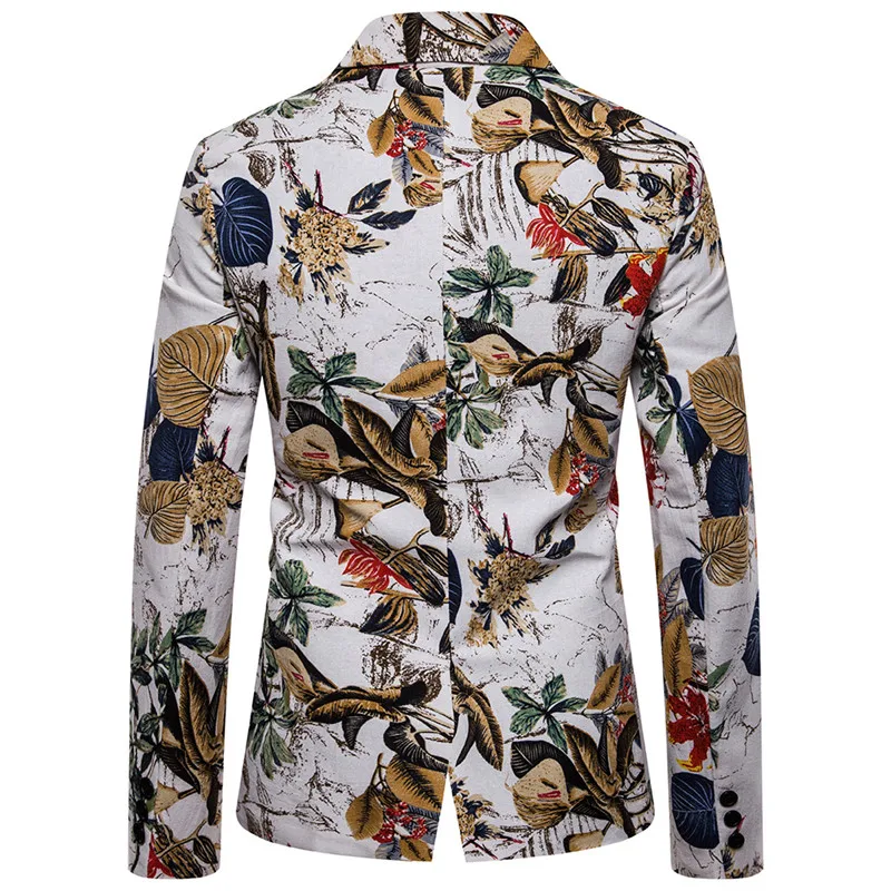 Blazer Fashion Autumn Plant Print Fashion Slim Urban Casual Men's Banquet Suit Jacket Large Size M-4XL High Quality Suit Jacket Blazer Fashion Autumn Plant Print Fashion Slim Urban Casual Men's Banquet Suit Jacket Large Size M-4XL High Quality Suit Jacket