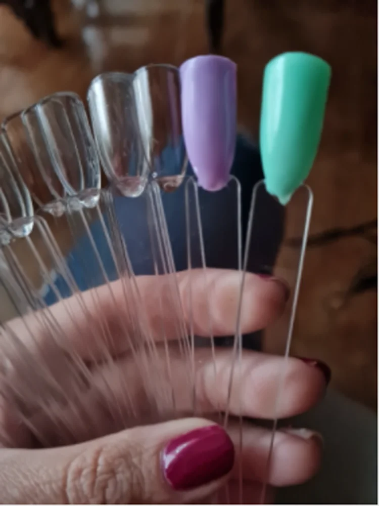 50/40pcs Nail Art Display False Tips Clear Nature Black 12.5*1CM Fan Nail Polish Swatch Sector Display Nail Salon Show Tool TD03