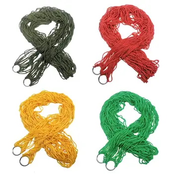 

Single Person Mesh Nylon Hammock Portable For Camping Beach Outdoor Leisure Hanging Bed Swing Adult Furniture Ulatralight New