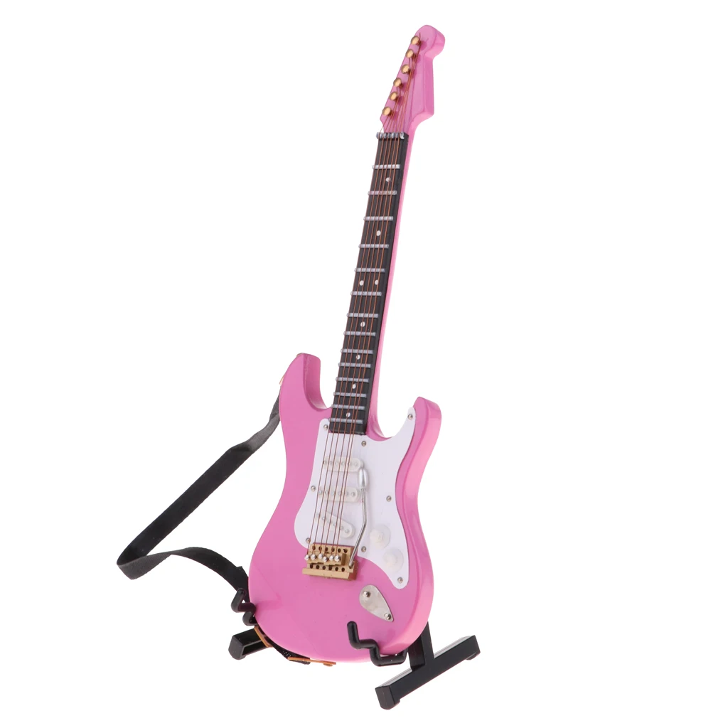 1/6 Miniature Musical Instrument Toys Stylish Pink Electric Guitar Model | Игрушки и хобби