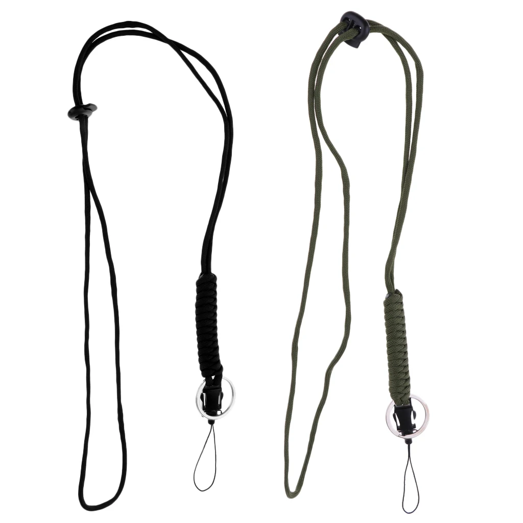 Utility Braided Lanyard Survival Paracord Keychain for Keys Flashlight with Split Ring