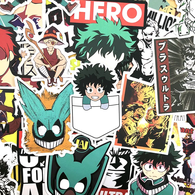 50-100Pcs/Pack My Hero Academia Graffiti Stickers Anime Stickers For Motorcycle Luggage Laptop Bicycle Skateboard Pegatinas