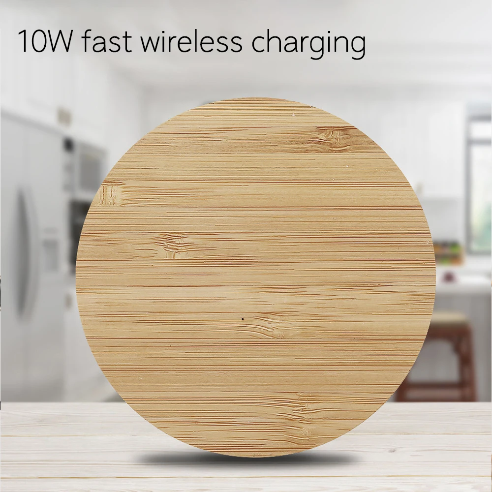 AZiMiYO Qi Fast Wooden Wireless Charger for iPhone 11 Pro XS Max XR 8 Plus Wireless Charging Pad for Samsung S10 S9 S8 S7