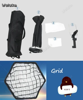 

Umbrella Hexagon Softbox 60CM Portable Flash RHN Speedlite Reflector Soft box with Honeycomb Grid Carrying Bag CD50 T10