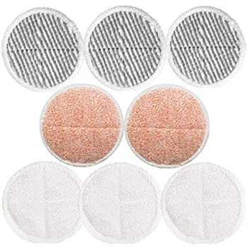 

8 Pack Mop Pads Replacement for Bissell Spinwave 2039A 2124 (Included 3 Soft Pads+3 Scrubby Pads+2 Heavy Scrub Pads