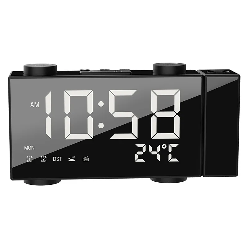 Проекционные часы, цифровой будильник с функцией отдыха, термометр, лазерные многофункциональные цифровые часы, 87,5-108 МГц, fm-радио