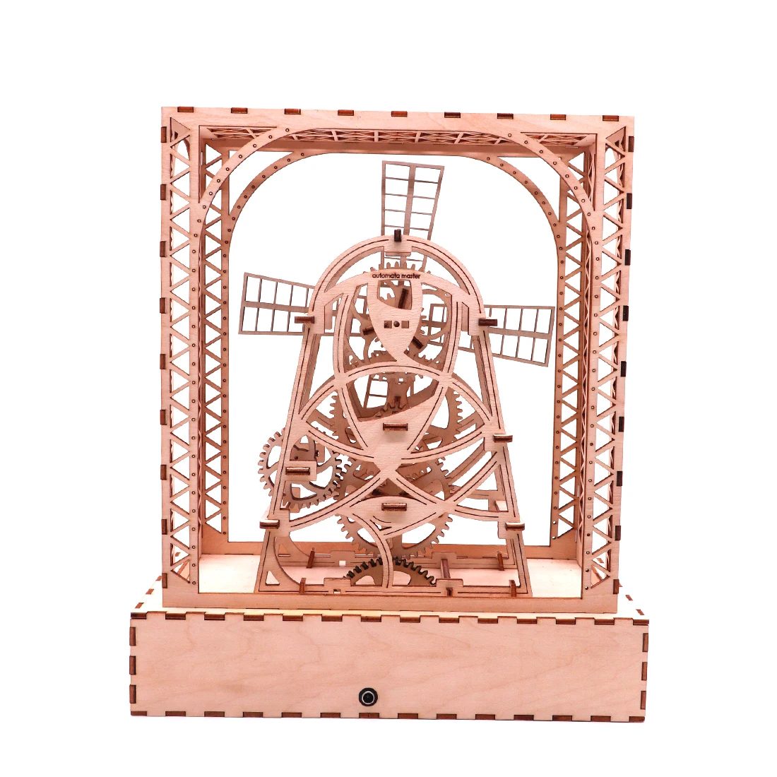 3D сказочная ветряная мельница деревянные механические Пазлы DIY Сборная модель(ветряная мельница+ база+ акриловая крышка+ Структура двигателя+ части
